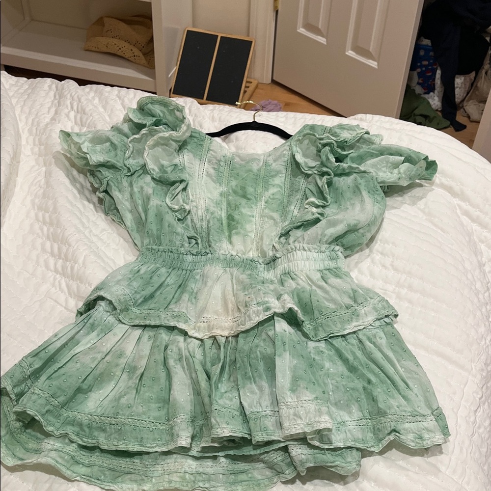LoveShackFancy Mint Lace Detail Dress